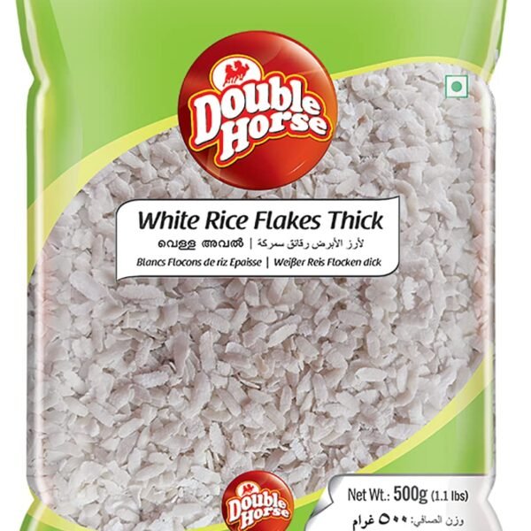 Double Horse White Aval ( Rice Flakes ) Thick 400g