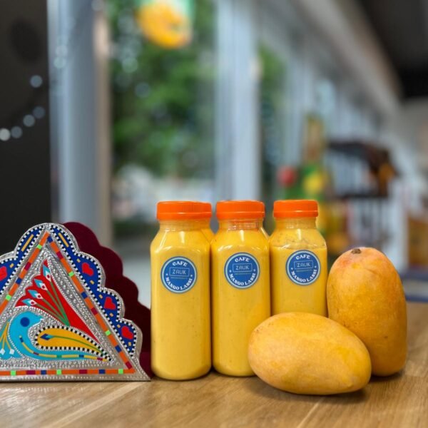 Cafe Zauk Fresh, Sweet Indian Mango Lassi 220ml - Bottle packaging