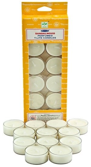 Satya Sandalwood Tealight Candles -12pcs